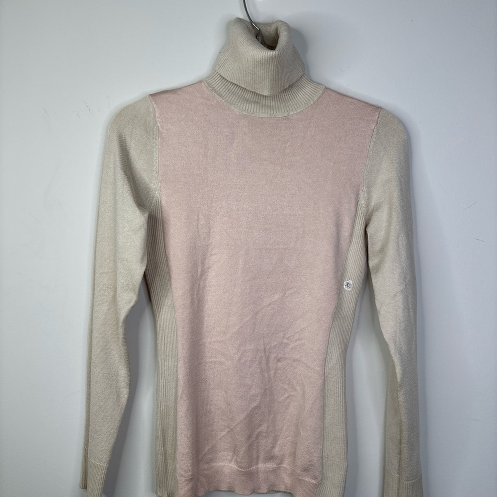 BN12 The Limited‎ Turtleneck Knit Sweater Colorblock Pink XS Soft Girl Preppy